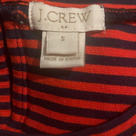 J Crew Factory | Navy Blue Red Striped Ruffle Flounce Hem Tank Top Blouse Size S - Picture 6 of 6
